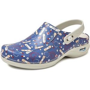 Natulive Clog Open Elastiek Ziekenhuis Blauw Klompen Dames