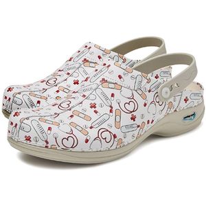Gevavi - Wash&Go Open - Medische Klomp - Wit - Echt Cloqleer - Antislip Zool
