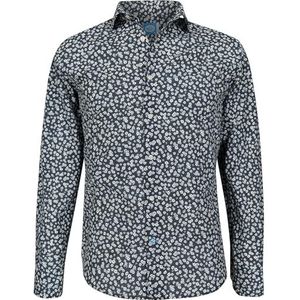 Panareha PAROS Heren Organisch Katoenen Bloemen Shirt Marineblauw (S)
