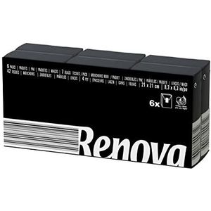 Renova Compacte zwarte zakdoeken, 6 verpakkingen, 7 stuks (6 stuks)