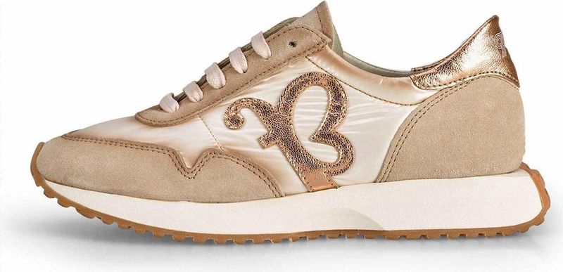 Felmini Versão - Dames Sneaker - Beige - Leer en Suède