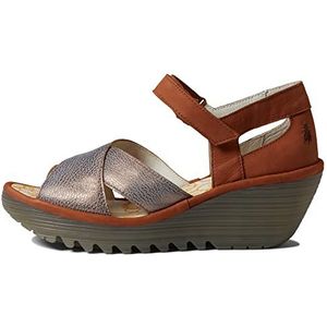 Fly London Yent365fly wig sandalen voor dames, Brons Tan, 38 EU