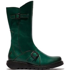 Fly London Dames Mes 2 knie hoge laars, Shamrock groene zwarte zool, 36 EU