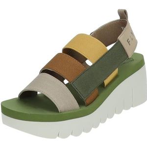 Fly London Yere847fly Damessandalen met sleehak, Wolk Multicolor Groen, 35 EU