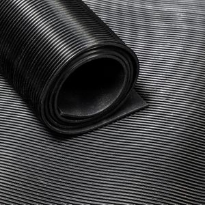 Rubber loper / rubbermat op rol - fijne ribbel - Dikte 3mm - Breedte 2