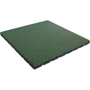 Rubber tegel 30 mm - 50 x 50 cm - Groen