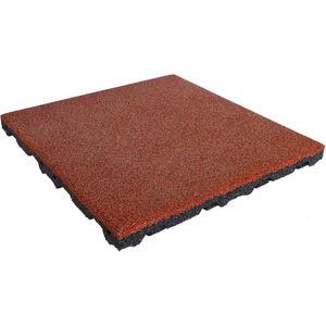 Rubber tegel 55 mm - 50 x 50 cm - Rood