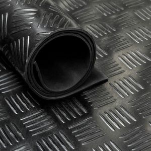 Rubbermat op rol Traanplaat 3mm - Breedte 160 cm - Rubber loper - Per strekkende Meter