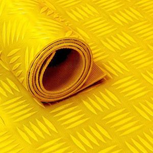 Rubber Loper / Rubbermat Op Rol Traanplaat 3mm Geel - Breedte 150 cm - Per Meter