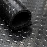 Rubber loper / rubbermat op rol Noppen 3mm zwart - Breedte 120 cm - Ge