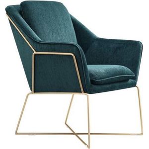 Design fauteuil Selena - Smaragd groen met gouden frame