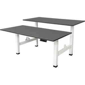 IVOL Elektrisch verstelbaar duo bureau 140x80 cm Two dual motor - Wit met Antraciet