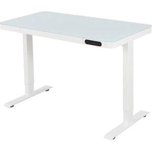 IVOL Elektrisch Verstelbaar Bureau 120x60 cm - Thuiswerkplek - Glas Wit