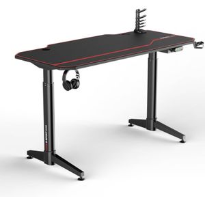 Gaming bureau zwart/rood - Elektrisch verstelbaar - 140x66 cm