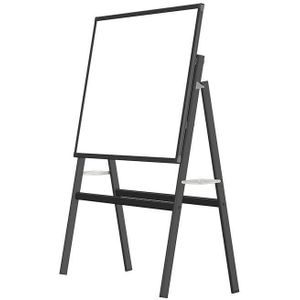 IVOL Whiteboard op Statief 150x90 cm Zwart - Magnetisch - In hoogte verstelbaar schrijfoppervlak - Inklapbaar