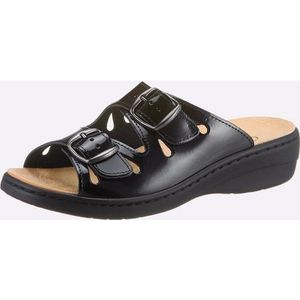 Gezondheidsslippers - Zwart - Lakleer - Synthetisch Binnenzool