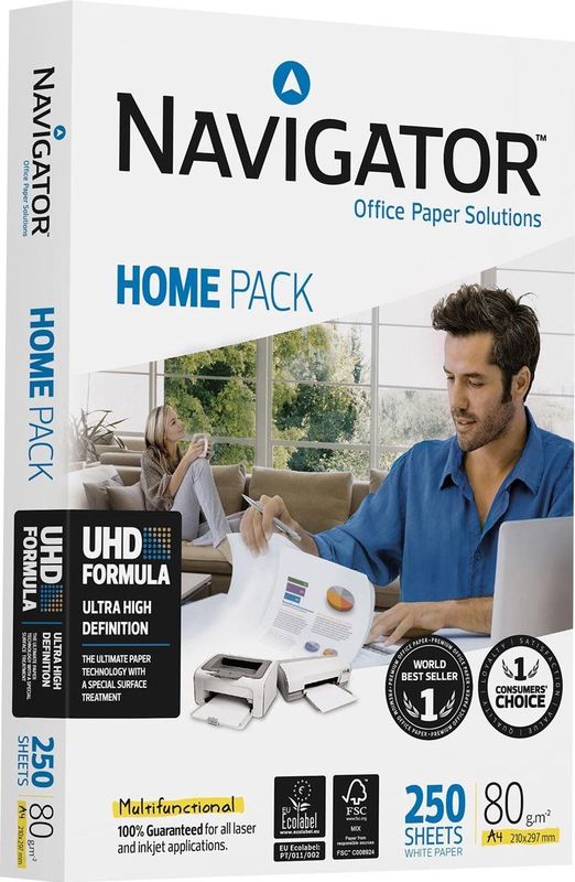 Kopieerpapier Navigator Homepack A4 80gr wit 250 vel | 10 stuks