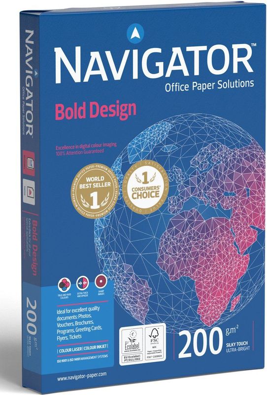 Navigator - Bold Design - Kopieerpapier - A4 - 200gr - 150 Vel - Wit