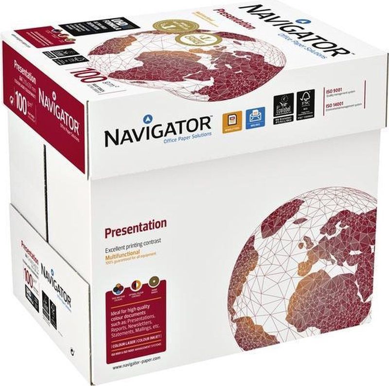 Kopieerpapier Navigator Presentation A4 100gr wit 500 vel | 5 stuks