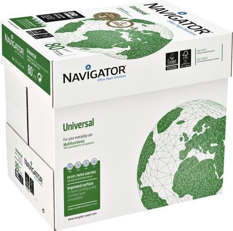 Kopieerpapier Navigator Universal A4 80gr wit 500 vel | 5 stuks