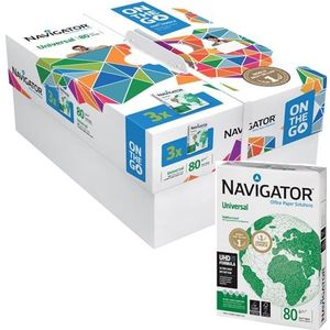Navigator On The Go printpapier ft A4, 80 g, pak van 500 vel, Pak van 3 - 5602024821323
