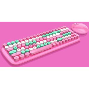 MOFII CANDY XR Kleur Draadloos toetsenbord en muisset (Barbie Pink)
