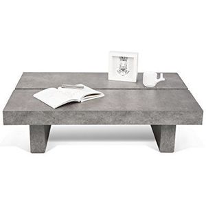 Delamaison Jinto Tafel, betonlook, grijs, 94 x 62 x 25 cm