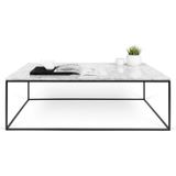 Salontafel van wit marmer 120 cm - zwart onderstel - 120 x 75cm.