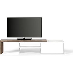 TemaHome Move Tv tafel, walnootfineer, wit, 203/110 x 35 x 32 cm