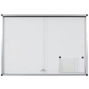 Bi-Office Exhibit Extra Magnetische vitrine, 6 x A4, gelakt stalen oppervlak, glazen deur, aluminium frame