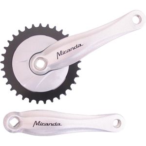 Miranda Miranda 1 crankstel met disc 95mm 33 tands crank zilver en zwart