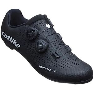CATLIKE 7200100009 - MIXINO RC1 fietsschoenen voor heren en dames Maat 46 met carbonzool, zeer stijf en lichtgewicht en dubbele wijzerplaatsluiting in kleur Zwart