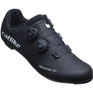 CATLIKE 7200100008 - MIXINO RC1 fietsschoenen voor heren en dames Maat 45 met carbonzool, zeer stijf en lichtgewicht en dubbele wijzerplaatsluiting in kleur Zwart