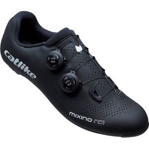 CATLIKE 7200100008 - MIXINO RC1 fietsschoenen voor heren en dames Maat 45 met carbonzool, zeer stijf en lichtgewicht en dubbele wijzerplaatsluiting in kleur Zwart
