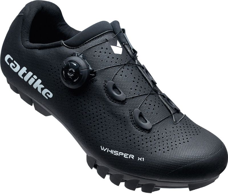 CATLIKE 7200400004 - WHISPER X1 MTB fietsschoenen voor heren en dames Maat 41 met composietzool, zeer stijf en lichtgewicht versterkt met elastomeer inzetstukken in kleur Zwart