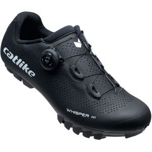 CATLIKE 7200400010 - WHISPER X1 MTB fietsschoenen voor heren en dames Maat 47 met composietzool, zeer stijf en lichtgewicht versterkt met elastomeer inzetstukken in kleur Zwart