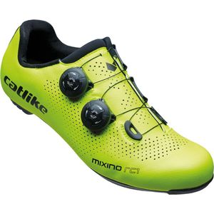 CATLIKE 7200100027 - MIXINO RC1 fietsschoenen voor heren en dames Maat 44 met carbonzool, zeer stijf en lichtgewicht en dubbele wijzerplaatsluiting in kleur Geel Fluor