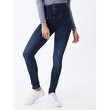 Jeans - Blauw - 81% Katoen - Hoge Taille - Skinny Leg - Afslankend Effect