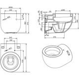 Wandtoilet Sanindusa WCA Rond Keramiek met Zitting Wit Sanindusa