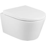 QeramiQ Urby Wandtoilet - 35x48.3x33cm - Rimfree - met Bevestigingsmateriaal - Wit 140034004cx