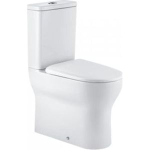 QeramiQ Winner toiletset - 36.6x64.6x87.7cm - staand - verhoogd +6cm - spoelrandloos - met duoblok reservoir - softclose zitting - keramiek - glans wit 144921004cx