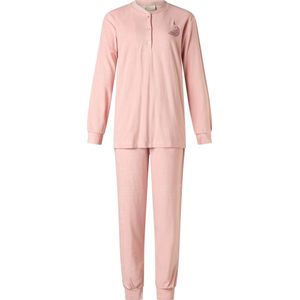 Lunatex - warme dames pyjama badstof 124206 - roze - maat S