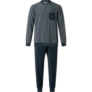 Gentlemen - warme heren pyjama 114239 - badstof - donkerblauw - maat S