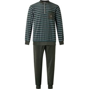 Gentlemen - warme heren pyjama 114239 - badstof - groen - maat XXL