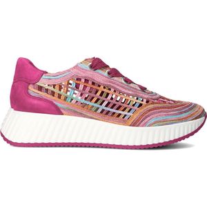 Softwaves - Dames Sneakers - Roze - Lage - Leer - Veelkleurig