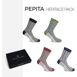 Heel Tread - Pepita Heritage Pack - Vintage Porsche Stoelbekleding - 4 Paar - Auto Sokken