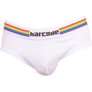 Barcode Berlin Backless Brief Pride White - MAAT S - Erotisch Heren Ondergoed - Slip voor Man - Sexy mannen Slip