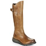 Fly London Mes laarzen met 2 gesp voor dames, Wijn Zwarte Zool, 35 EU