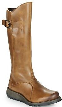 Fly London Mes laarzen met 2 gesp voor dames, Wijn Zwarte Zool, 35 EU