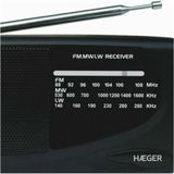 Haeger - PR-TRI.002A - Radio - Zwart - Draagbaar met AM, FM, LW en MW ondersteuning